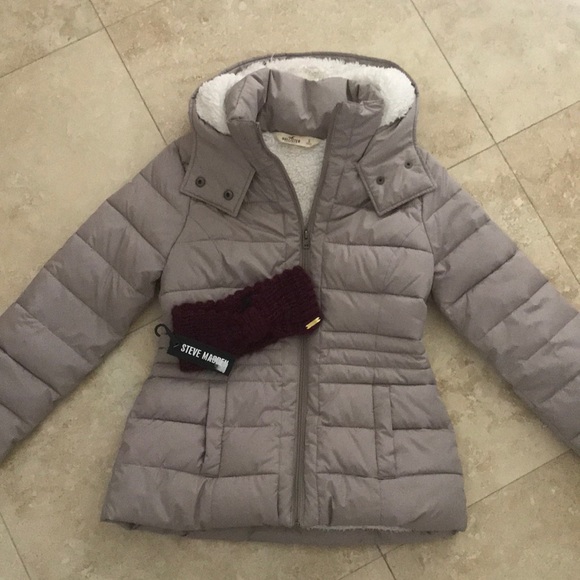 sherpa lined puffer parka hollister
